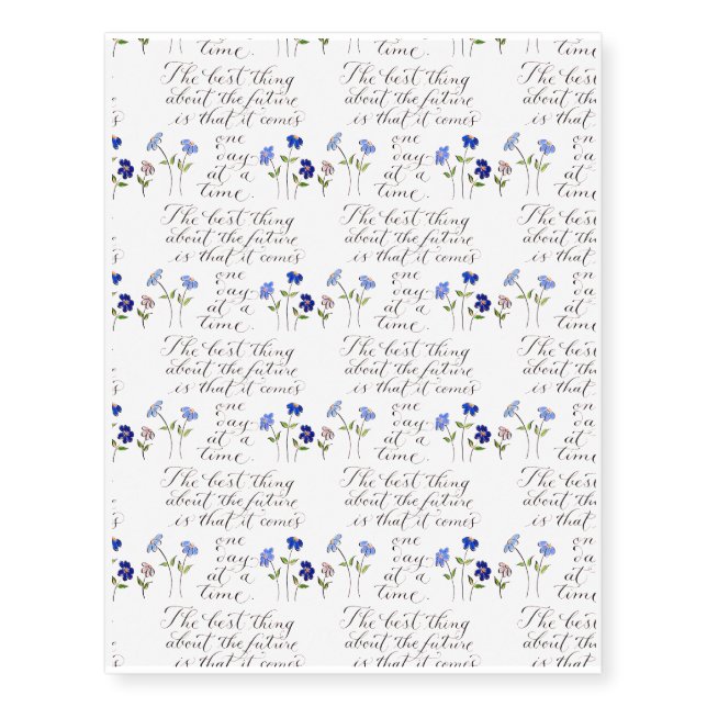one day at a time inspirational quote temporary tattoos (Front)