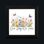 One Day at a Time Inspirational Quote Wildflowers Gift Box<br><div class="desc">One Day at a Time Inspirational Quote with Beautiful Wildflowers Design. It is a very inspiring quote for our every day's life. May this beautiful quote inspires your day and just take one day at a time with our sweet Savior Jesus Christ. -Blessings always-</div>