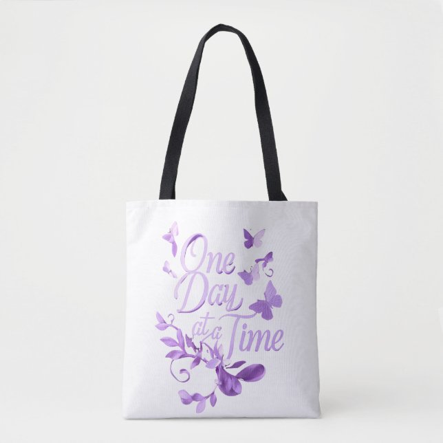 One Day at a Time Inspirational Tote Bag – Hope &  (Front)