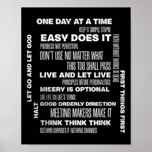 One Day At A Time Inspiring Recovery Sobriety Anni Poster
