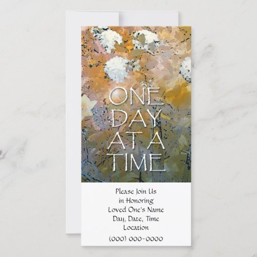 One Day at a Time Memorial Invitation