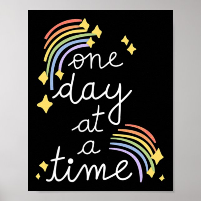 One Day At A Time Mental Health Problems Inspirati Poster (Front)