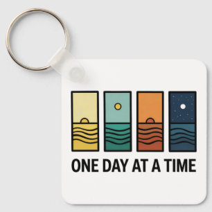 One Day At a Time Mental Health Reminder Keychain