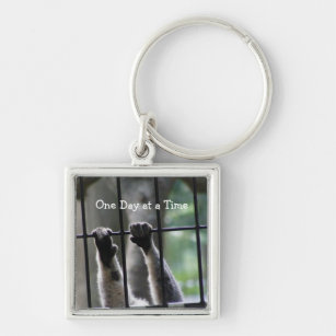 "One Day at a Time", Motivational Quote Keychain