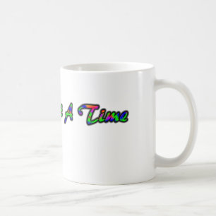 One Day At A Time mug - Rainbow letters