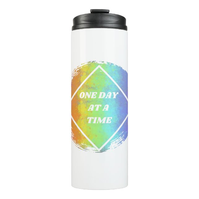 One Day At A Time - NA, Narcotics Anonymous Thermal Tumbler (Front)