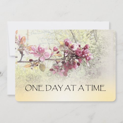 One Day at a Time Pink Blossoms Invitation