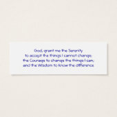 One Day at a Time profile card or bookmark (Back)