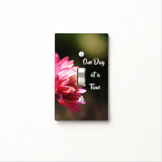One Day At A Time Quote Flower In Sunlight Light Switch Cover