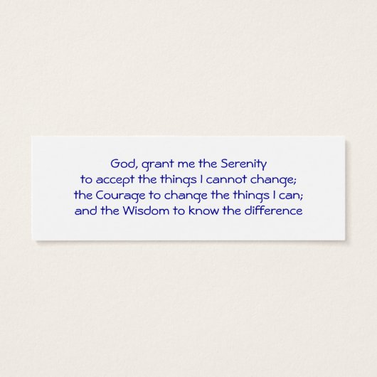 One Day at a Time Radiance bookmark (Back)