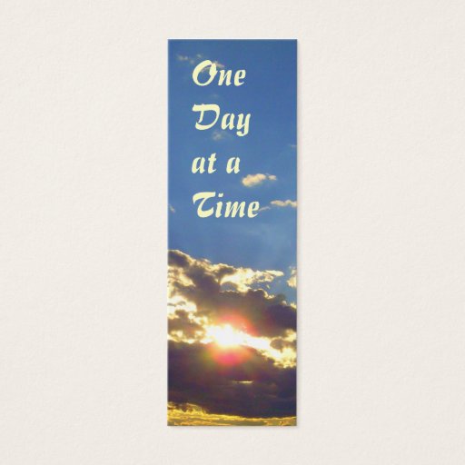 Customizable One Day at a Time Radiance bookmark Business Card Templates