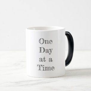 ONE DAY AT A TIME Recovery Motivational Typography Color Morph Mug