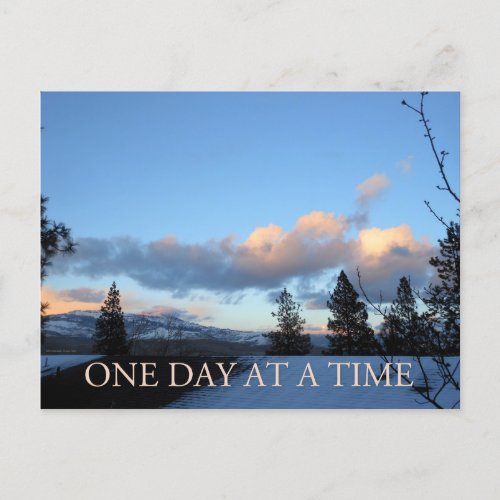 One Day at a Time Rooftop Hills and Trees Postcard