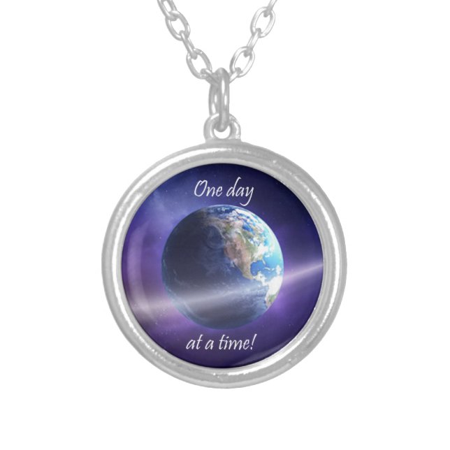 One Day At a Time Silver Plated Necklace (Front)