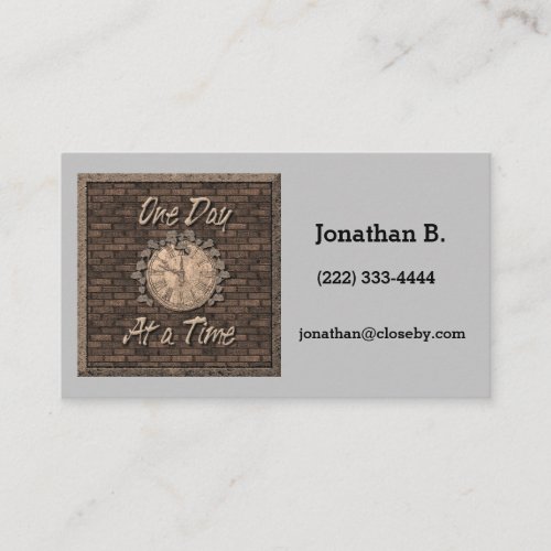 One Day at a Time Slogan Spiritual Quote Business Card