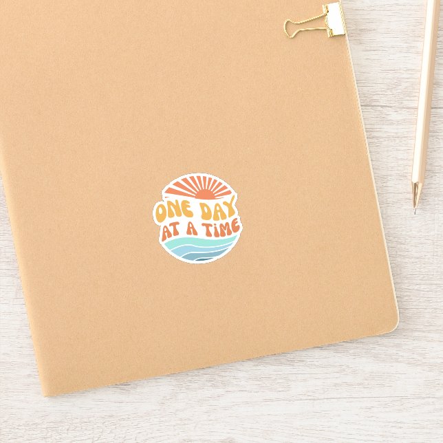 One day at a time sticker (Notebook)