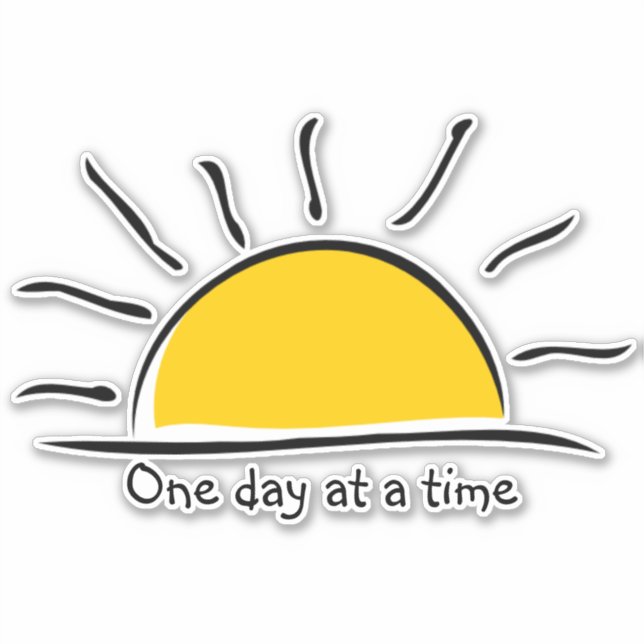 One day at a time sticker (Front)