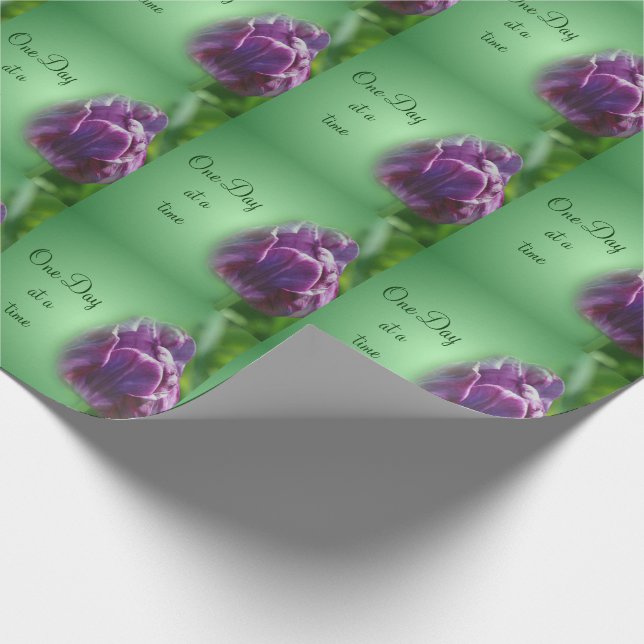 One Day At A Time Tulip Inspirational  Wrapping Paper (Corner)