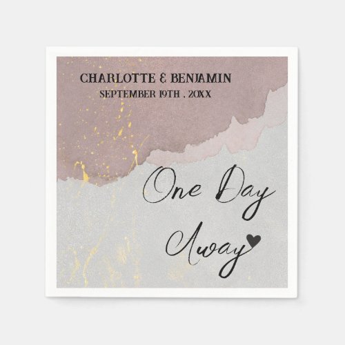 One day Away Abstract Rehearsal Dinner Napkins