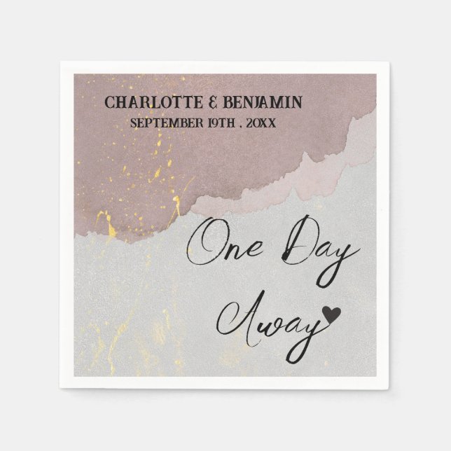 One day Away Abstract Rehearsal Dinner Napkins (Front)