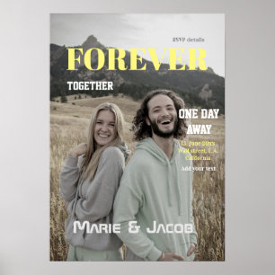 one day away dinner couple magazine photo yellow w poster