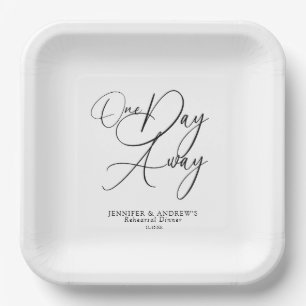 One Day Away Elegant Rehearsal Dinner Paper Plates