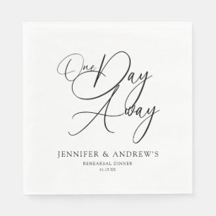 One Day Away Elegant Rehearsal Dinner Personalized Napkins