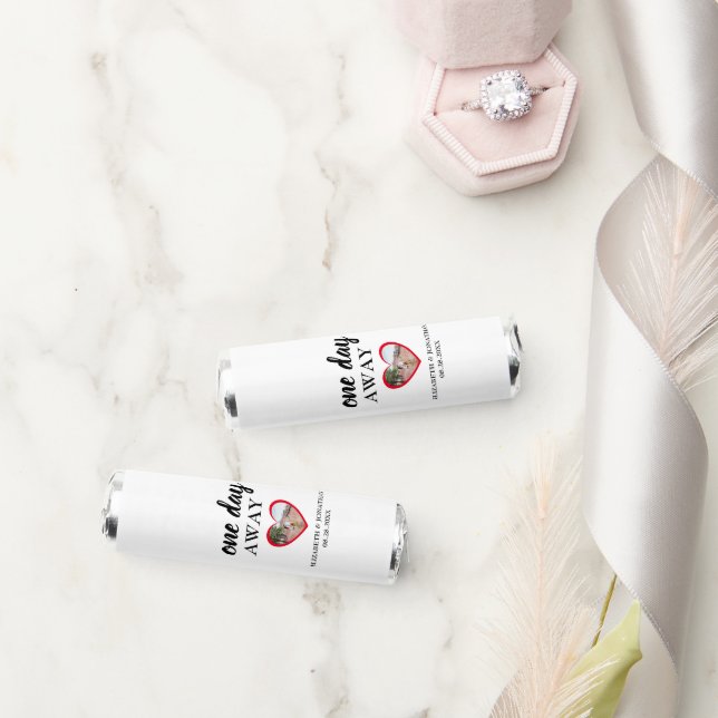 One Day Away Heart Photo Rehearsal Dinner Breath Savers® Mints (Wedding)