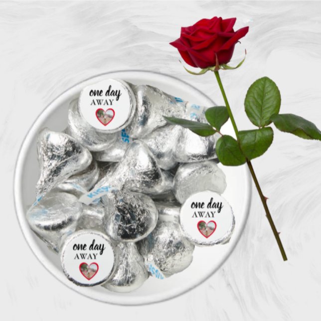 One Day Away Heart Photo Rehearsal Dinner Hershey®'s Kisses® (Creator Uploaded)