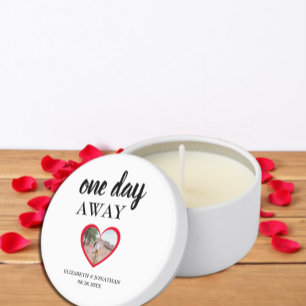 One Day Away Heart Photo Rehearsal Dinner Mini Candle Favors