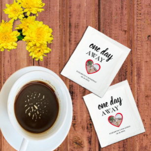One Day Away Heart Photo Rehearsal Dinner Tea Bag Drink Mix