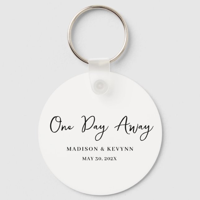 One Day Away Minimal and Chic | Wedding Keychain (Front)