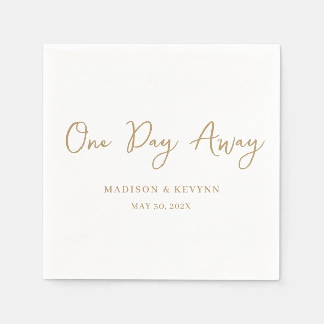 One Day Away Minimal and Chic | Wedding Napkins (Front)