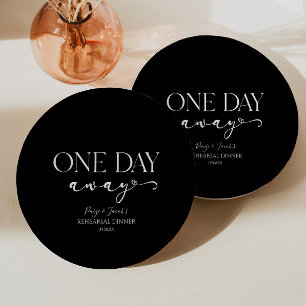 One Day Away Minimal Wedding Rehearsal Dinner Paper Plates