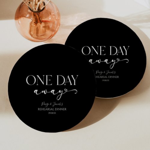 One Day Away Minimal Wedding Rehearsal Dinner Paper Plates