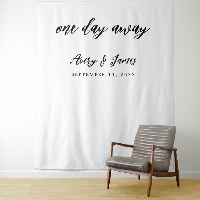 One Day Away Rehearsal Dinner Photo Booth Backdrop (In Situ)