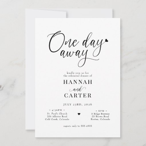 one-day-away-wedding-calligraphy-rehearsal-dinner-invitation-zazzle