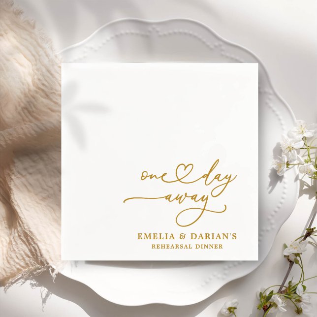 One Day Away Wedding Rehearsal Dinner Napkins (Creator Uploaded)