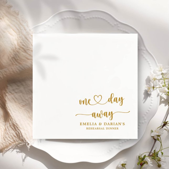 One Day Away Wedding Rehearsal Dinner Napkins (Creator Uploaded)