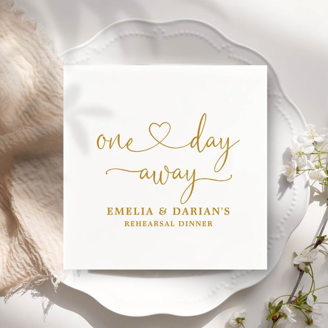 One Day Away Wedding Rehearsal Dinner Napkins (Creator Uploaded)