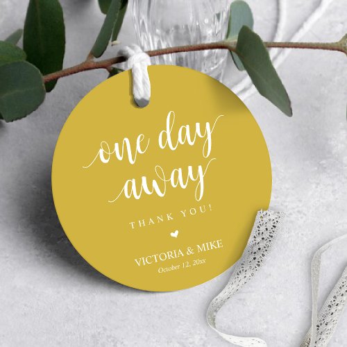 One day away Wedding Rehearsal Thank you Gifts   Favor Tags