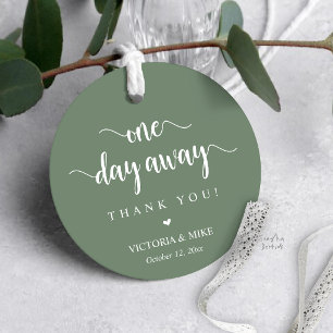 One day away, Wedding Thank you Gifts, Favor Tags