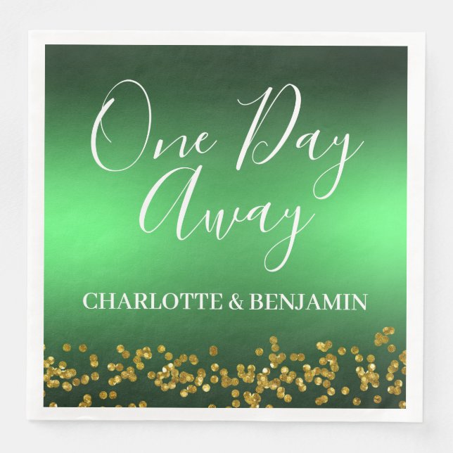  One Day Away Winter Christmas Wedding Rehearsal Paper Dinner Napkins (Front)