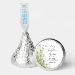 One day before Dusty Sage Green Flowers Wedding Hershey®'s Kisses®