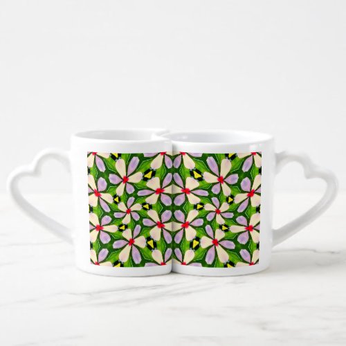 One Day Flower Pattern Coffee Mug Set