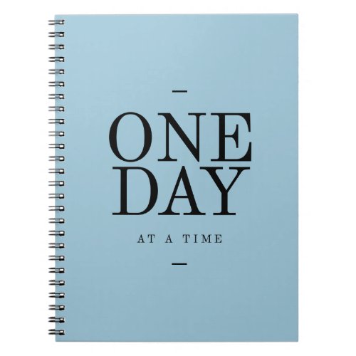 One Day Goals Motivational Quote Blue Bl Notebook