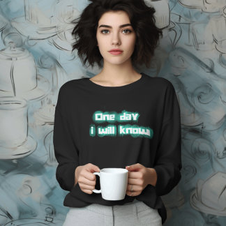 One Day I Will Know Electric Green Grunge Text T-Shirt