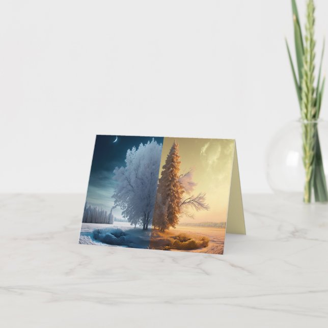 One day in winter holiday card (Front)