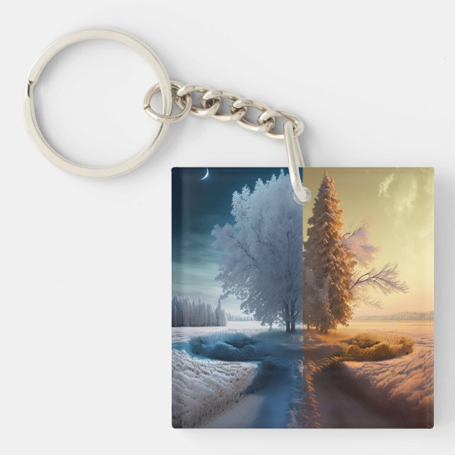 One day in winter keychain (Front)