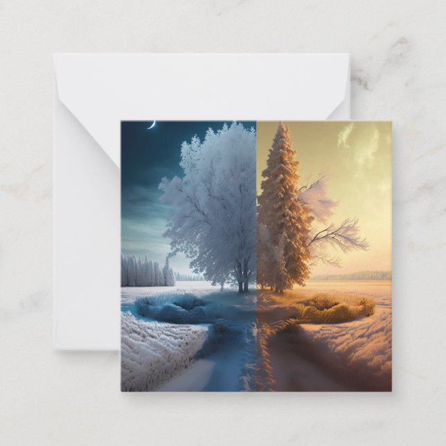 One day in winter note card (Front)